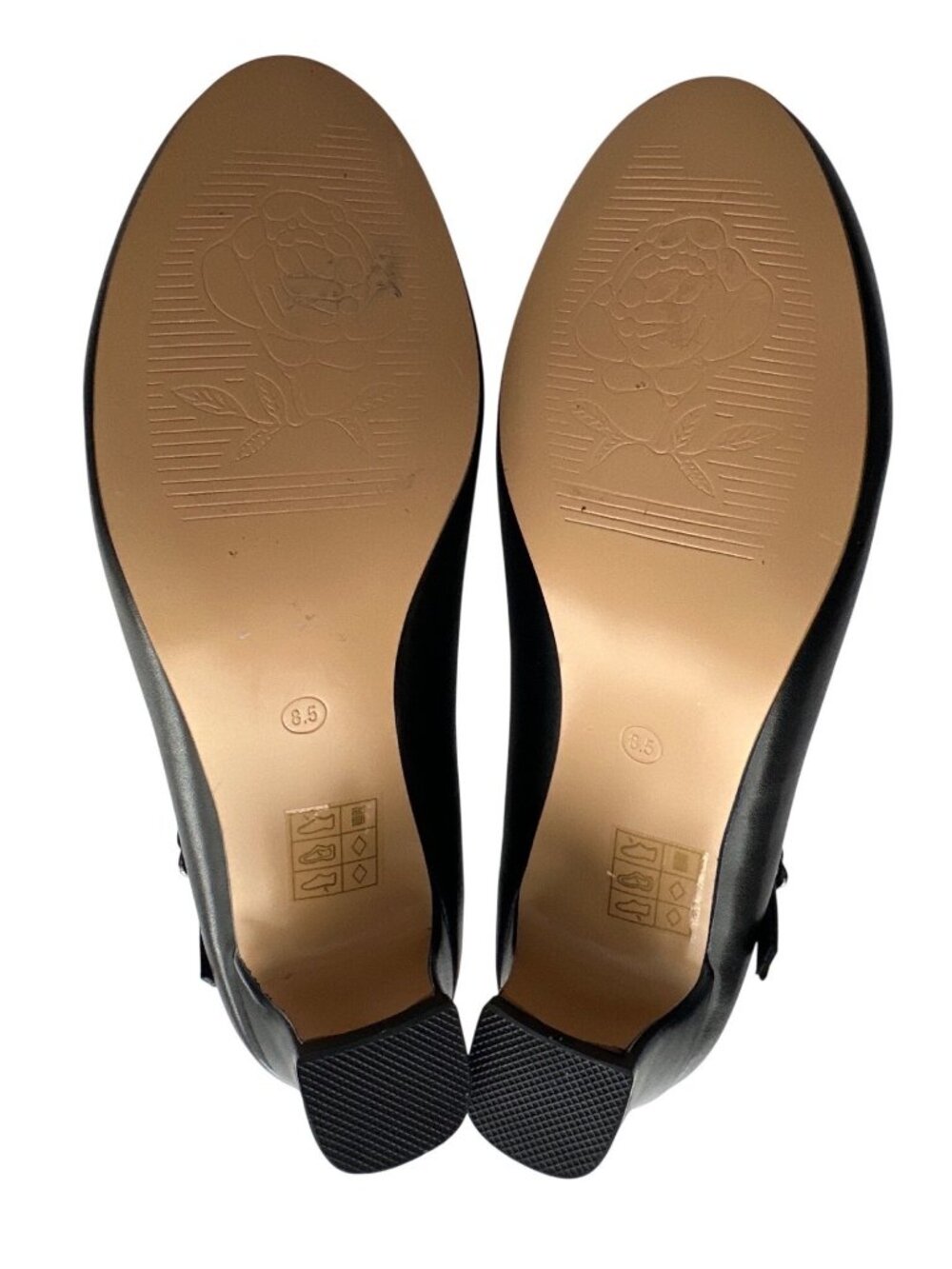 Stella Black Mary Jane Heels Character Strap Buckle Almond Toe 2” Heel Size 8.5 - Picture 7 of 7